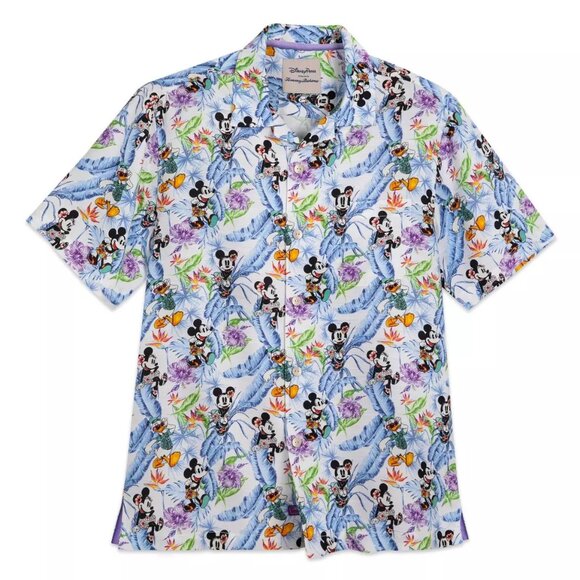 Mickey Mouse and Friends Floral Woven Shirt for Adults by Tommy Bahama  Small - Picture 1 of 14